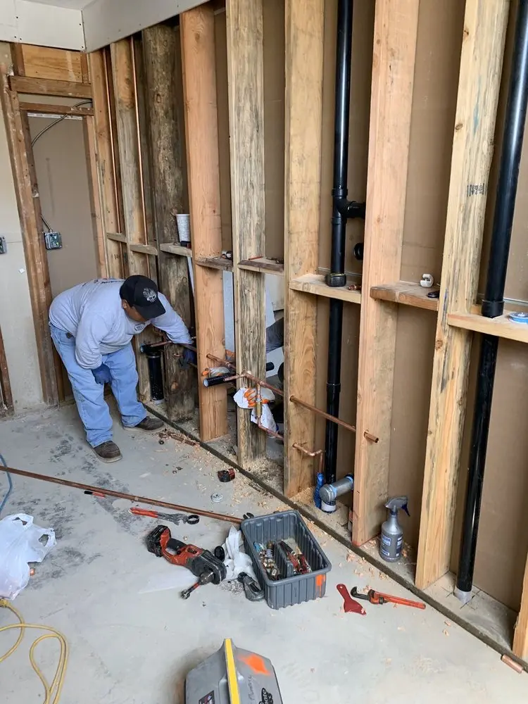 Commercial rough-in plumbing for Water Heater Replacement in College Hills Historic District